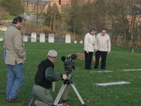 The filmmakers videotape one family at the cemetary