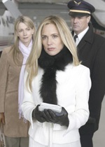 Chelsea Noble as Hattie, with Brad Johnson as Rayford Steele and Laura Catalano as Amanda White