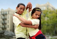 Student dancers Wilson and Jatnna practice their moves