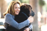 Diane Lane, as Sarah Nolan, and her brother's dog, Mother Teresa