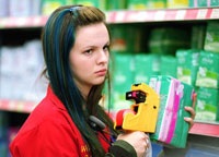 Amber Tamblyn plays the snarky Tibby, who works a boring drug-store job
