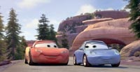 Sally Carrera (Bonnie Hunt) joins McQueen for a ride in the country