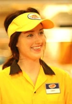Ashley Johnson as a disillusioned teen working at Mickey's burger joint
