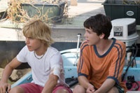 Mullet Fingers (Cody Linley) and Roy (Logan Lerman) mull their next move