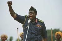 Forest Whitaker as the tyrannical Idi Amin
