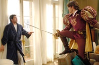James Marsden (right) as Edward, confronting Giselle's other suitor, Robert