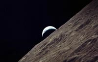 Earthrise on the moon