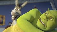 Shrek (voiced by Mike Myers) and Donkey (Eddie Murphy), back for Round 3