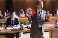 Dennis Kearns (Jake Abel) watches his dad speak in court