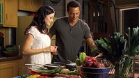 Lena cooks something up with Leo (Jesse Williams)