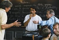 Christophe Barratier (center) on the set