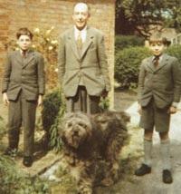 Gresham (right) and his brother David with Lewis and the family dog, Susie