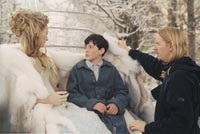 Director Andrew Adamson, here with Tilda Swinton and Skandar Keynes (Edmund), has a great love for the book, says Gresham