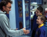 Director Danny Boyle with Alex Etel and Lewis McGibbon on the set.
