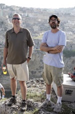Rich on the set in Italy with producer Wyck Godfrey