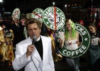 Rev. Billy and Co. protest against Starbucks