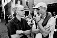 Director Oren Jacoby confers with Carroll in Rome