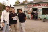 Writer/director/producer Steve Taylor, writer Chip Arnold, and writer/director of photography Ben Pearson on the set