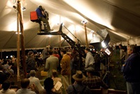 Shooting the tent revival scene