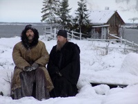 Father Anatoly (Pyotr Mamonov), a prankster, gets a rebuke from Father Filaret (Viktor Sukhorukov)