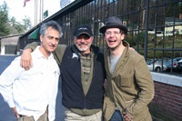 Strathairn, McLaughlin and Wiederspahn at the wrap party