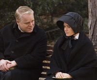 Father Flynn (Hoffman) discusses the situation with Sister James (Adams)