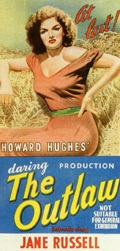 Early posters of 'The Outlaw' capitalized on Russell's 'assets'
