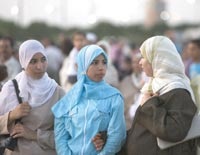 Muslim women enjoying the multicultural event