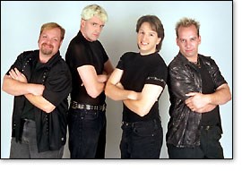ApologetiX are (from left) bassist Keith Haynie, lead singer J. Jackson, guitarist Karl Messner, and drummer Bill Rieger