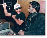 I feel good! Boone in the studio with James Brown