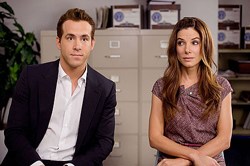 Ryan Reynolds as Andrew, Sandra Bullock as Margaret