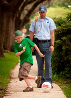 Tyler (Maguire) and postman Brady (Jeffrey S.S. Johnson).