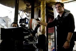 Quentin Tarantino on the set