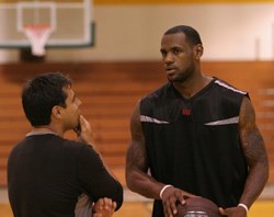 Director Kris Belman with LeBron James