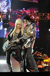 Jamming with guitarist Orianthi Panagaris