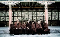 Young monks in school at the Hemis Monastery in North India