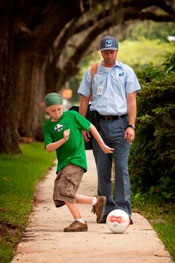 Mailman Brady McDaniels (Jeffrey S. S. Johnson) befriends Tyler