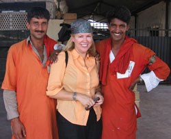 Director-producer Jody Hassett Sanchez with contacts in India