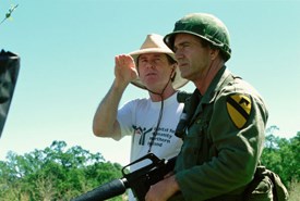 With Mel Gibson on the set of 'We Were Soldiers'