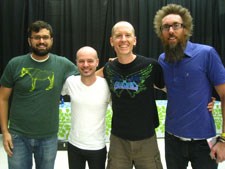 Author David Taylor (2nd from right) with Joshua Banner, Derek Webb and David Crowder