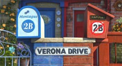 Verona Drive, of course, and note the puns on the mailboxes