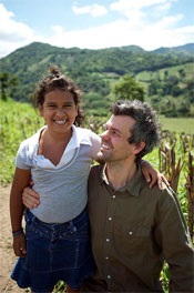 With his first sponsored child, Yanci, in El Salvador