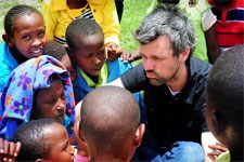 Chatting with kids in Kenya