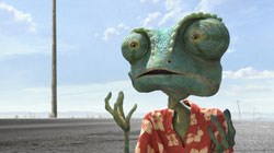 Rango, voiced by Johnny Depp