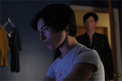 Ezra Miller as the teenaged Kevin