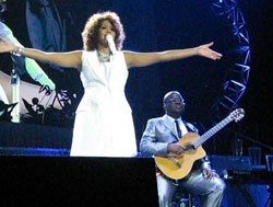 Da Silva (right) sometimes accompanied Houston on the guitar