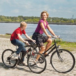 The kid with a bike, and the lady with one too