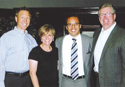 Focus on the Family employees John Fuller, Juli Slattery, President of the National Hispanic Christian Leadership Conference Samuel Rodriguez, and Focus President Jim Daly.