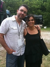 Thompson and wife Michelle backstage in 2009