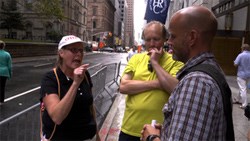 Director Kevin Miller (right) with angry Wesboro Baptist members